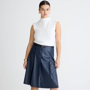 J. Crew Fitted mockneck tank top in stretch cotton blend BY373 White M